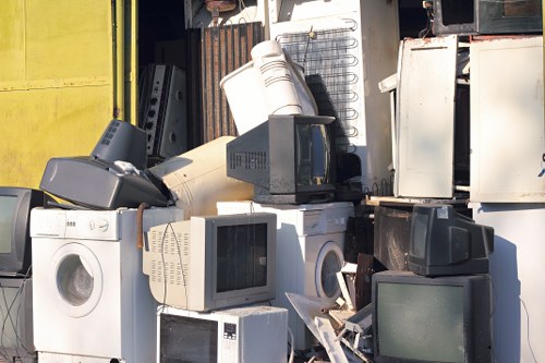 Professional waste clearance team handling debris
